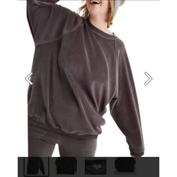 Aerie Velour Oversized Crewneck Sweatshirt Size L - Picture 1 of 9